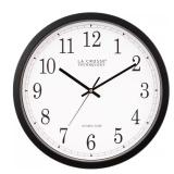 La Crosse Atomic Round Analog Black Wall Clock