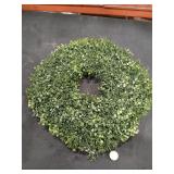 Nearly Natural 18-in Boxwood Wreath LEDs