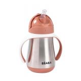 Beaba Stainless Steel Straw Sippy Cup, 8.5 oz