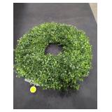 Nearly Natural 18-in Boxwood Wreath LEDs