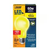 Feit A19 E26 LED Bug Light Yellow 60W Equiv 2pk