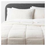 Threshold King Faux Fur Comforter Set Ivory