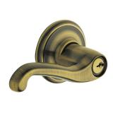 Flair Antique Brass Keyed Entry Door Lever
