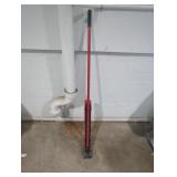 Adjustable Red Push Broom with Telescopic Handle