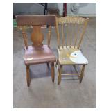 Set of Two Vintage Wooden Chairs