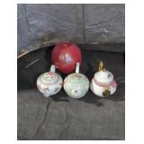 Set of Three Decorative Miniature Teapots
