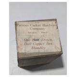 Vintage Copper Box Handles, Set of Six