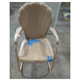 Vintage Shell-Back Metal Patio Chair