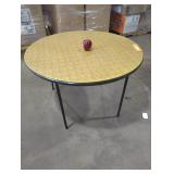 Table with Yellow-Toned Surface