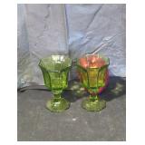 1960 Octagonal Green sherbet Glass by Independence