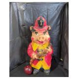 Vintage Firefighter Piggy Bank Figurine