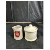 Vintage Creamer and Sugar Set with Logo