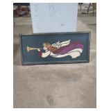 Angel Artwork with Trumpet 11in  by 32in