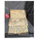 Vintage Pennsylvania License Plates, 1945 & 1948