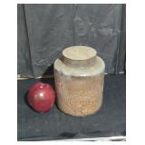 Large Vintage Metal Storage Jar with Lid