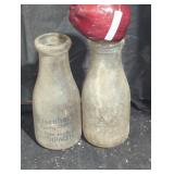 Pair of Vintage Glass Milk Bottles