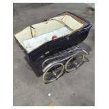 Vintage Four-Wheel Pram with Cream Interior