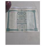 Stock Cert for National Bank of Port Deposit