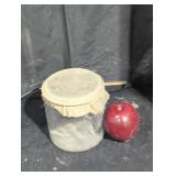 Vintage Glass Jar with Fabric Cover