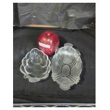 Glass Trinket Dishes with Decorative Apple