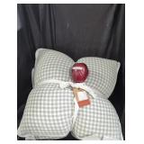 Gingham Check Feather-Filled Pillows