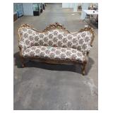 Ornate Victorian-Style Floral Sofa