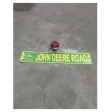 John Deere Road Sign with Novelty Item