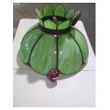 Stained Glass Lamp Shade with Green Panels
