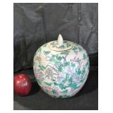 Decorative Floral Ceramic Jar with Lid