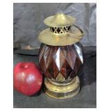 Vintage Diamond-Cut Glass Lantern