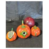 Pumpkin-Themed Ceramic Tea Set