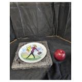 French Decorative Plate by FR Ganeau, 1960