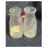 Vintage Half-Pint Dairy Bottles Pair