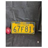 Vintage 1957 Pennsylvania License Plate