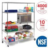 UltraDurable 5-Tier NSF Chrome Shelving (60x24x76