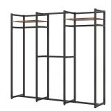 Cynthia Black Garment Rack with Shelves