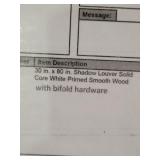 Wood one bifold door 30"x80" white