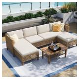 PHI VILLA Brown 5-Piece Outdoor Set