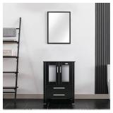 24 in. Vanity, MDF Black Top, 32 in. H