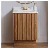 Precine 25" Teak Bath Vanity with Stone Top