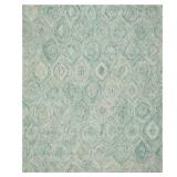 Ikat Ivory/Sea Blue 9 ft. x 12 ft. Area Rug