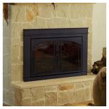 Fenwick Medium Black Glass Fireplace Doors