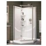 Corner Shower Wall Surround White