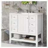 Qualler 36 in. Bath Vanity with Ceramic Top