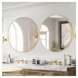 36in Wall Mirror, Gold, Aluminum Frame (2)