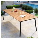 94.5 in Aluminum Patio Table Brown