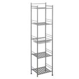 Slat Style Towel Tower, Nickel 58.5H