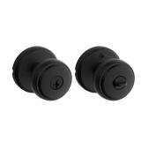 Sora Matte Black Keyed Entry Door Knob, 2.19"