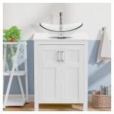 24" W x 19" D x 44" H Vanity with White Top