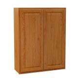 Hampton 33W x12D x42H Wall Cabinet, Oak